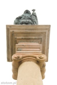 Bodzentyn | figura św. Floriana | fragment | od zachodu | stan na 2016-07-18