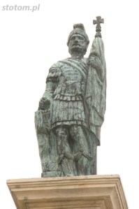 Bodzentyn | figura św. Floriana | fragment | od zachodu | stan na 2016-07-18