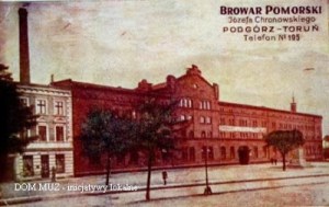 Archiwalne zdjęcie Browaru Pomorskiego | źródło: http://dziejepodgorza.blogspot.com/2013/12/browar-pomorski-jozefa-chronowskiego.html